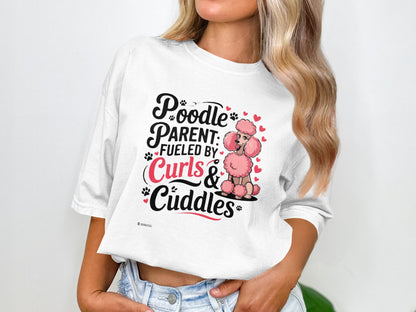 Poodle Lover T-shirt, Dog Owner Shirt, Cute Unisex Tee, Garment-Dyed Top, Dog Mom Dad Gift, Pet Lover Apparel, Animal Graphic Tee