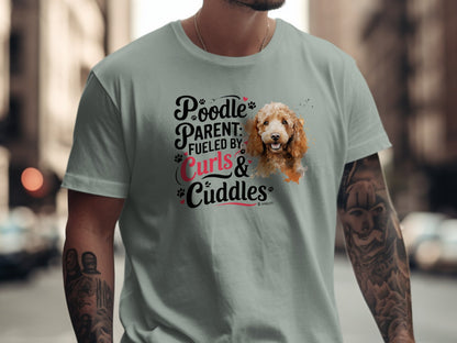 Poodle Lover T-shirt, Dog Owner Shirt, Cute Unisex Tee, Garment-Dyed Top, Dog Mom Dad Gift, Pet Lover Apparel, Animal Graphic Tee