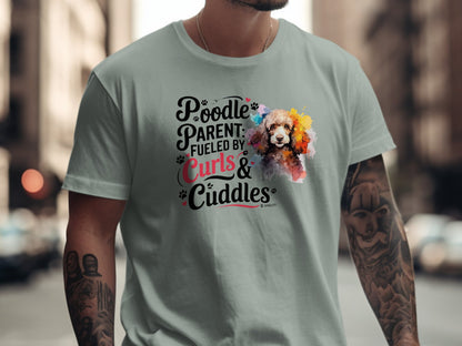Poodle Lover T-shirt, Dog Owner Shirt, Cute Unisex Tee, Garment-Dyed Top, Dog Mom Dad Gift, Pet Lover Apparel, Animal Graphic Tee
