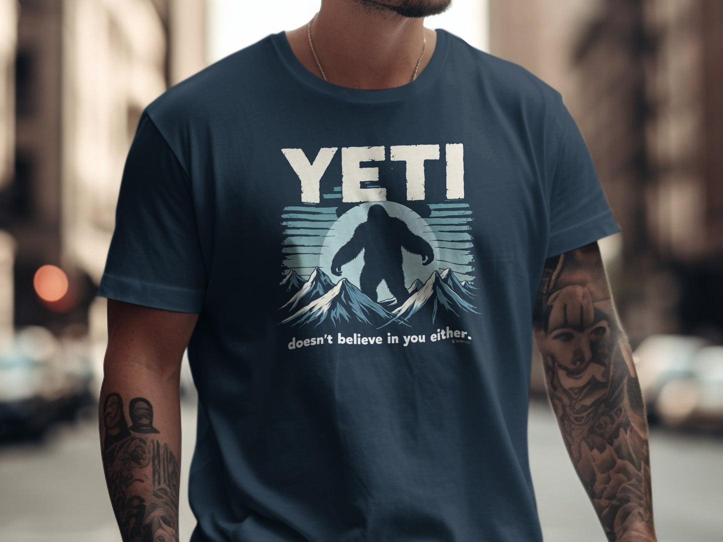 Yeti Believer Unisex Garment-Dyed T-shirt, Funny Abominable Snowman Tee, Cryptid Enthusiast Gift, Mythical Creature Top, Funny Cryptid Shirt