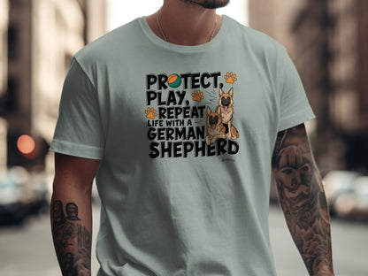 German Shepherd Dog Lover Unisex Garment-Dyed T-shirt, Parent Gift, Funny Dog Tee, Dog Mom Shirt, Gift for Dog Lovers