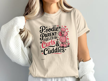 Poodle Lover T-shirt, Dog Owner Shirt, Cute Unisex Tee, Garment-Dyed Top, Dog Mom Dad Gift, Pet Lover Apparel, Animal Graphic Tee