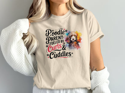 Poodle Lover T-shirt, Dog Owner Shirt, Cute Unisex Tee, Garment-Dyed Top, Dog Mom Dad Gift, Pet Lover Apparel, Animal Graphic Tee