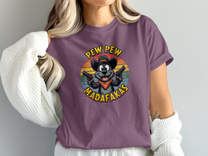 Cowboy Dog Funny T-Shirt, Western Style Tee, Unisex Garment-Dyed Shirt, Dog Lover Gift, Rodeo Apparel