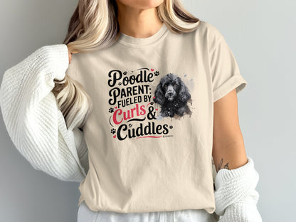 Poodle Lover T-shirt, Dog Owner Shirt, Cute Unisex Tee, Garment-Dyed Top, Dog Mom Dad Gift, Pet Lover Apparel, Animal Graphic Tee