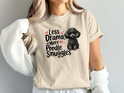 Poodle Lover T-shirt, Dog Owner Shirt, Cute Unisex Tee, Garment-Dyed Top, Dog Mom Dad Gift, Pet Lover Apparel, Animal Graphic Tee