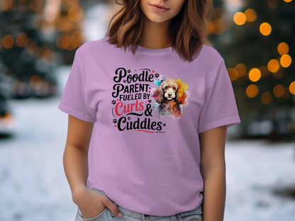 Poodle Lover T-shirt, Dog Owner Shirt, Cute Unisex Tee, Garment-Dyed Top, Dog Mom Dad Gift, Pet Lover Apparel, Animal Graphic Tee