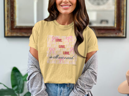 Peaceful Vibes Unisex T-shirt, Kindness Love Tee, Inspirational Shirt, Positivity Apparel, Comfortable Garment-Dyed Top