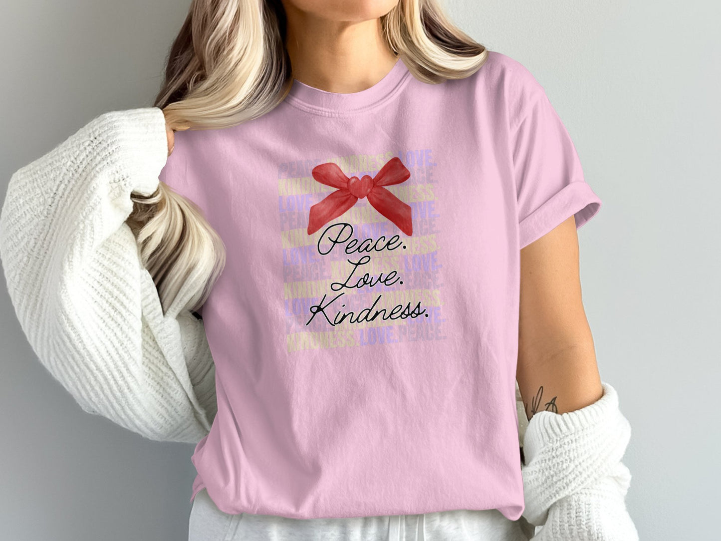 Peaceful Vibes Unisex T-shirt, Kindness Love Tee, Inspirational Shirt, Positivity Apparel, Comfortable Garment-Dyed Top
