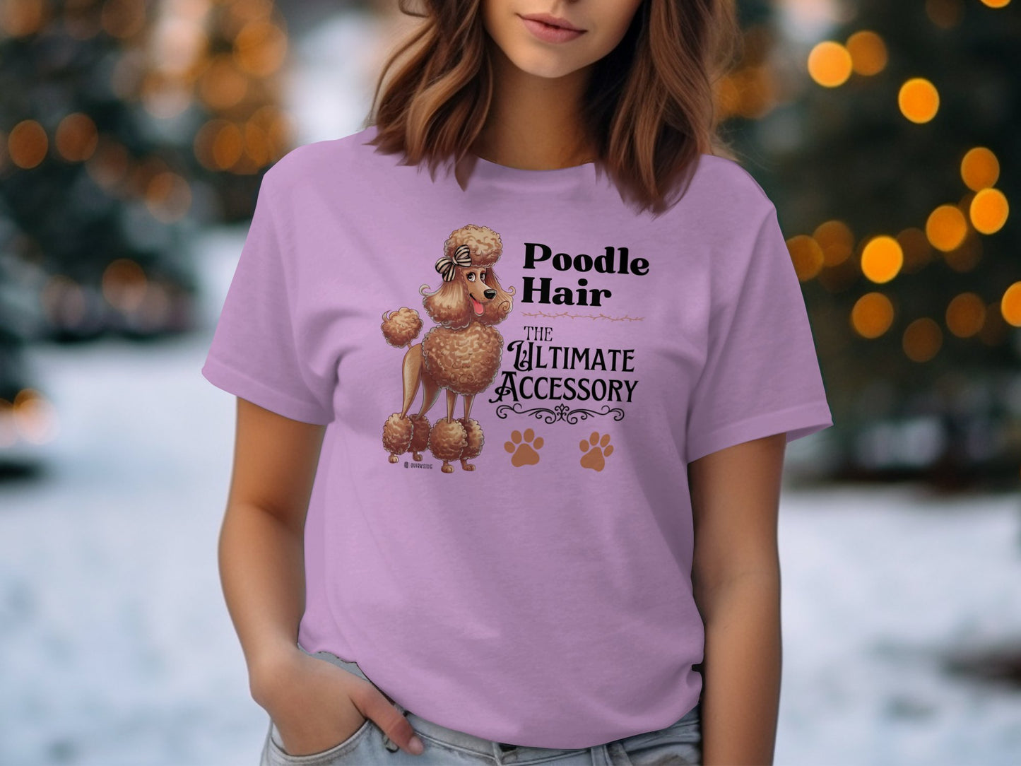 Poodle Lover T-shirt, Dog Owner Shirt, Cute Unisex Tee, Garment-Dyed Top, Dog Mom Dad Gift, Pet Lover Apparel, Animal Graphic Tee