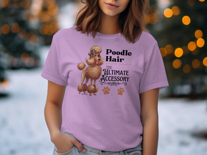 Poodle Lover T-shirt, Dog Owner Shirt, Cute Unisex Tee, Garment-Dyed Top, Dog Mom Dad Gift, Pet Lover Apparel, Animal Graphic Tee