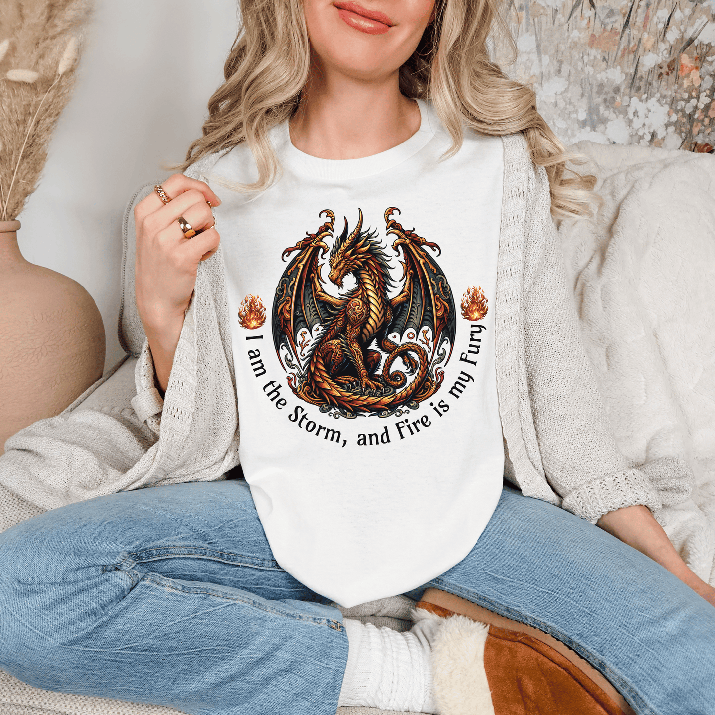 Dragon Power Unisex T-shirt, Magical Inner Strength Statement Tee, Mythical Legend Apparel, Inspirational Dragon Tee, Power of Fire Tee - Quirkside Creations