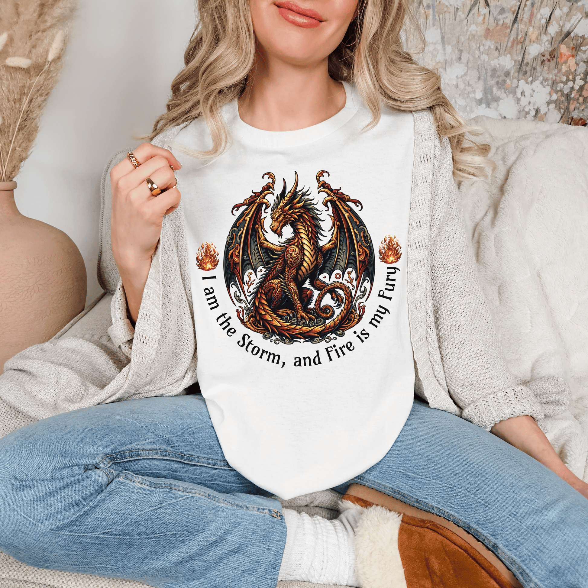 Dragon Power Unisex T-shirt, Magical Inner Strength Statement Tee, Mythical Legend Apparel, Inspirational Dragon Tee, Power of Fire Tee - Quirkside Creations