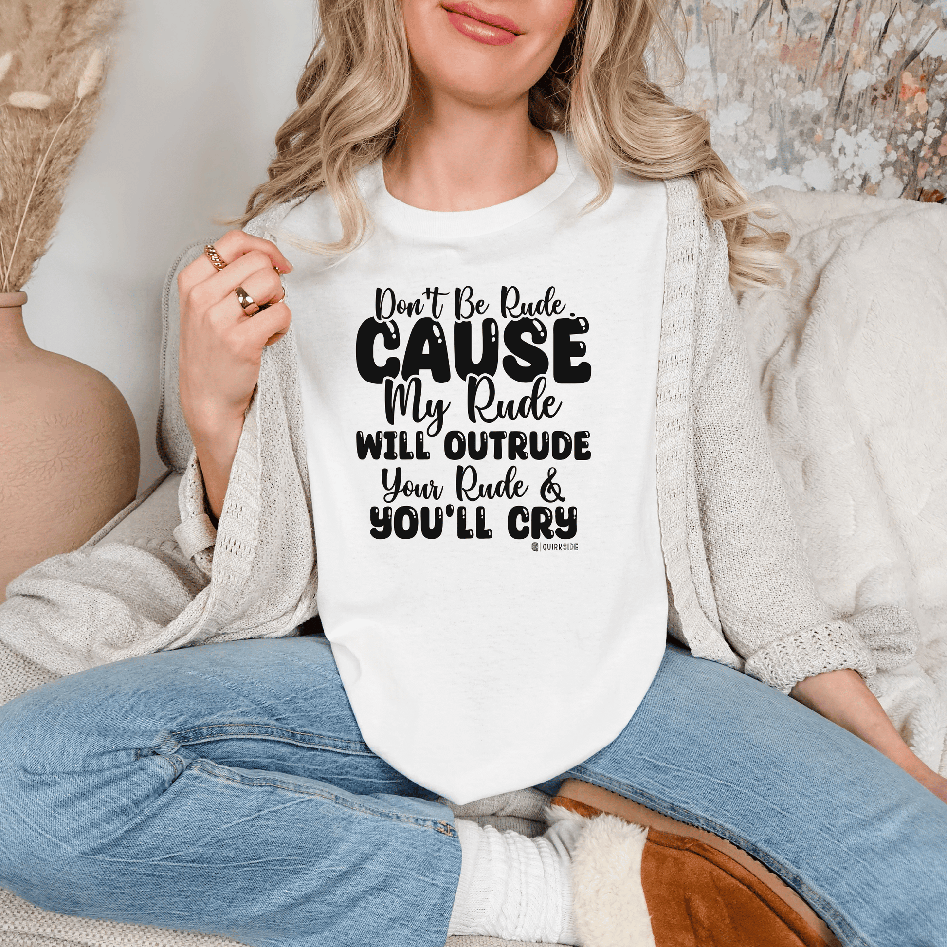 Funny Warning Unisex T-shirt, Do Not Be Rude Tee, Humorous Graphic Shirt, Sarcastic Top, Novelty Gift for Men and Women - Quirkside Creations