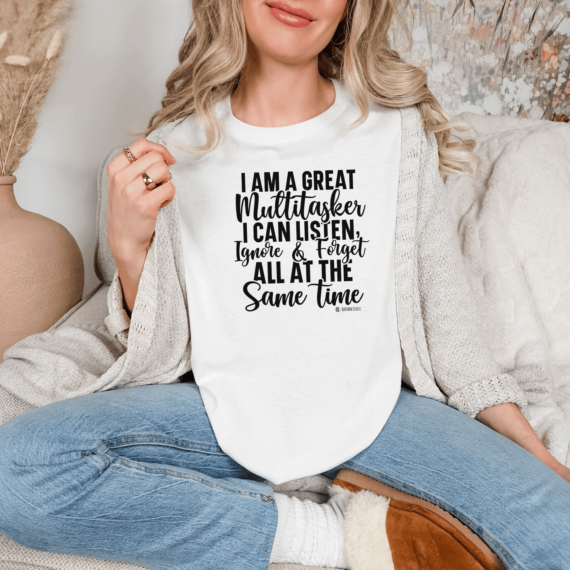 Multitasking Funny Unisex Garment-Dyed T-shirt, Sarcastic Tee, Humorous Shirt, Novelty Top, Joke Tee, Casual Apparel - Quirkside Creations