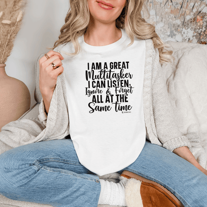Multitasking Funny Unisex Garment-Dyed T-shirt, Sarcastic Tee, Humorous Shirt, Novelty Top, Joke Tee, Casual Apparel - Quirkside Creations