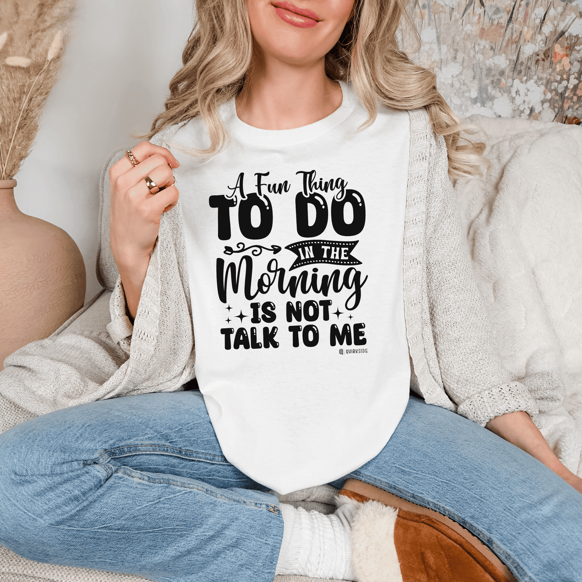 Funny Message Unisex T-shirt, Not a Morning Person Tee, Sleepyhead Shirt, Lazy Day Top, Sarcastic Graphic Tee - Quirkside Creations