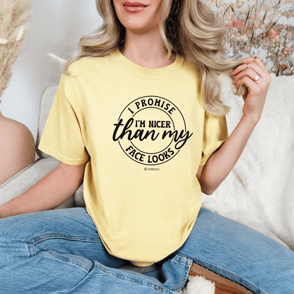 Funny Nice Person Inside Statement, Unisex Garment-Dyed T-shirt, Humorous Tee, Sarcastic Graphic Shirt, Unique Gift Idea, Cool Top - Quirkside Creations