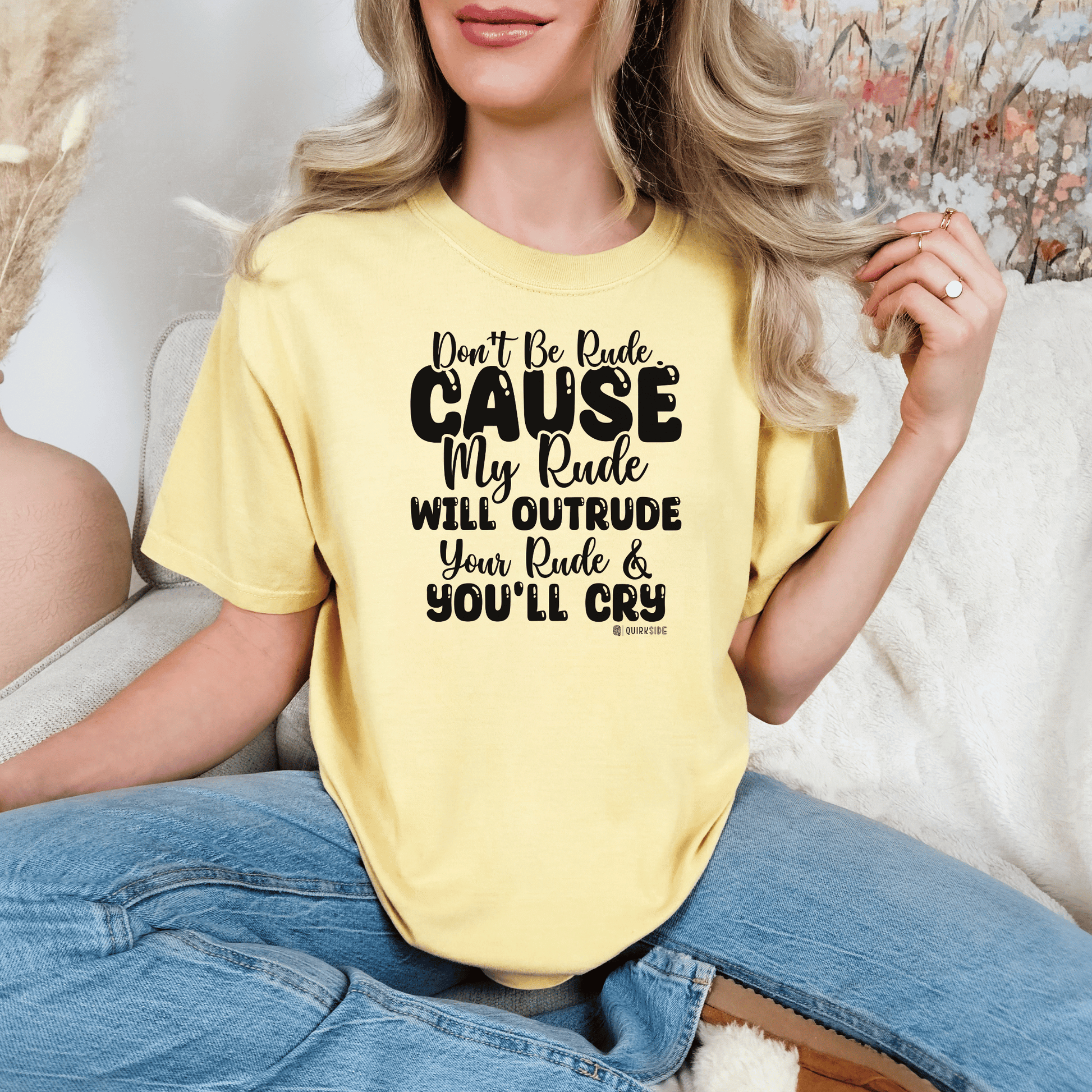Funny Warning Unisex T-shirt, Do Not Be Rude Tee, Humorous Graphic Shirt, Sarcastic Top, Novelty Gift for Men and Women - Quirkside Creations
