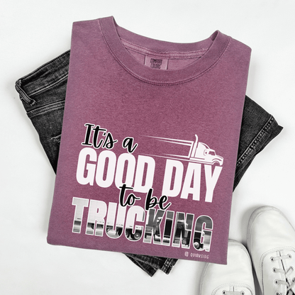 Trucking T-shirt, Truckers Tee, Highway Driver Shirt, On The Road Top, Unisex Tee, Comfortable Garment-Dyed Shirt