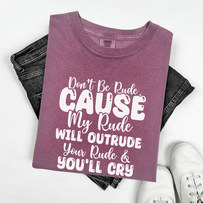 Funny Warning Unisex T-shirt, Do Not Be Rude Tee, Humorous Graphic Shirt, Sarcastic Top, Novelty Gift for Men and Women - Quirkside Creations