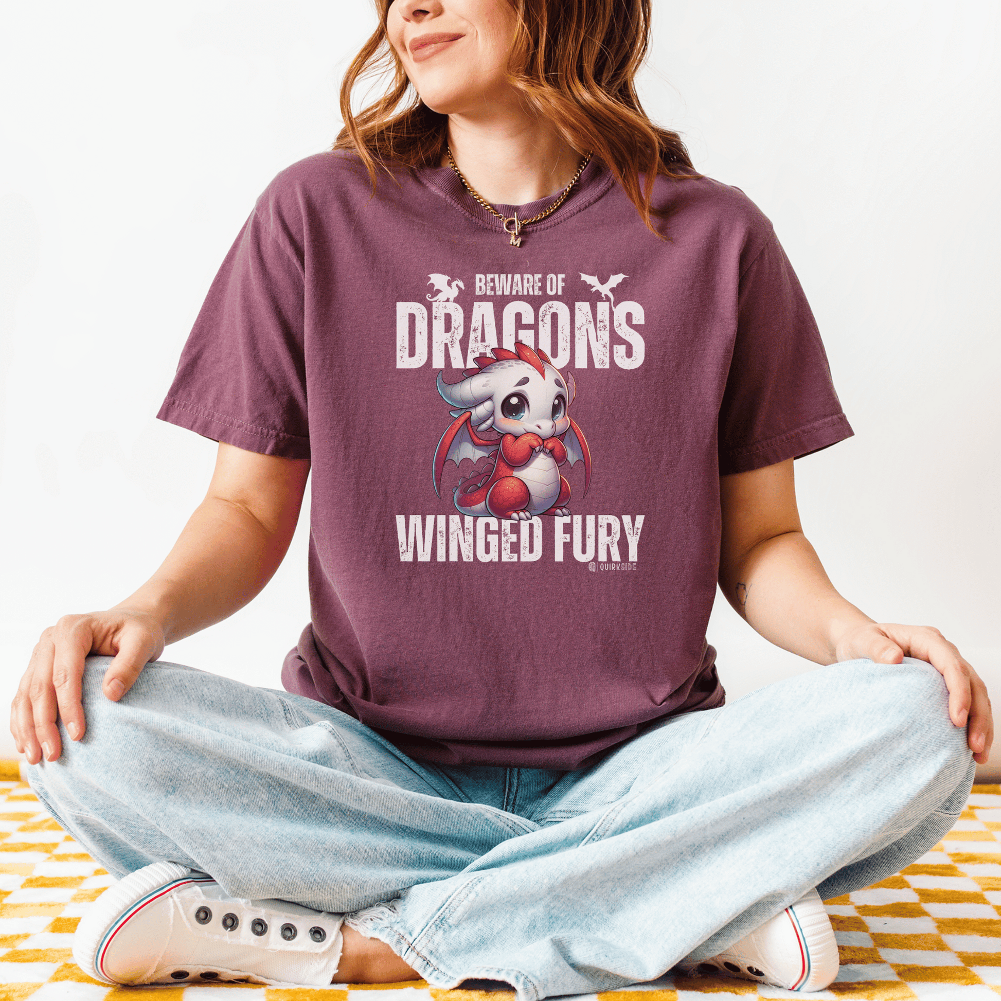 Dragon Lover Unisex T-shirt, Dragon Tee Shirt, Fantasy Graphic Tee, Dragon Art Shirt, Dragon Apparel - Quirkside Creations