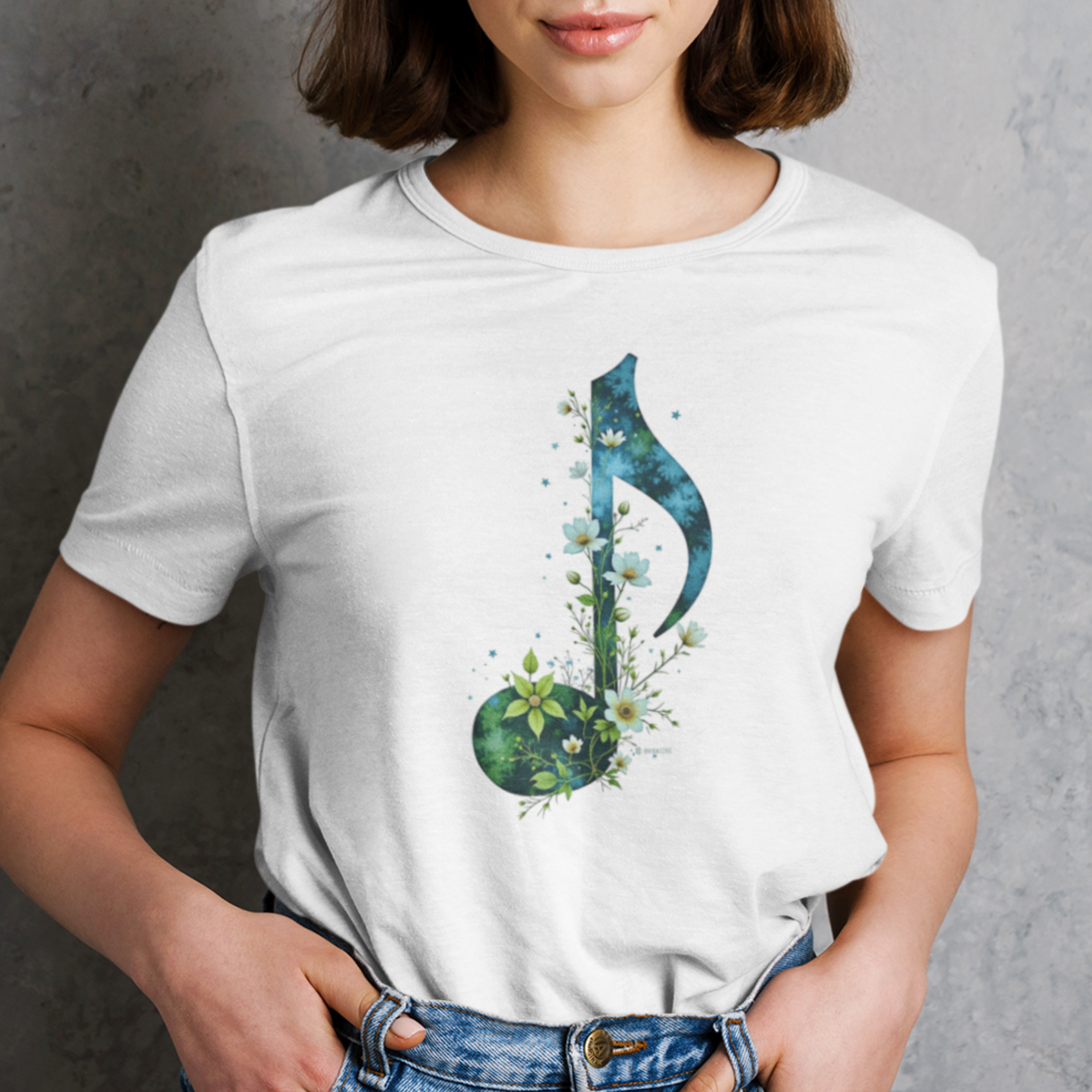 Music and Nature Unisex T-shirt, Rhythm Bloom Design, Music Lover Gift, Nature Enthusiast Tee, Festival Shirt, Botanical Graphic Tee