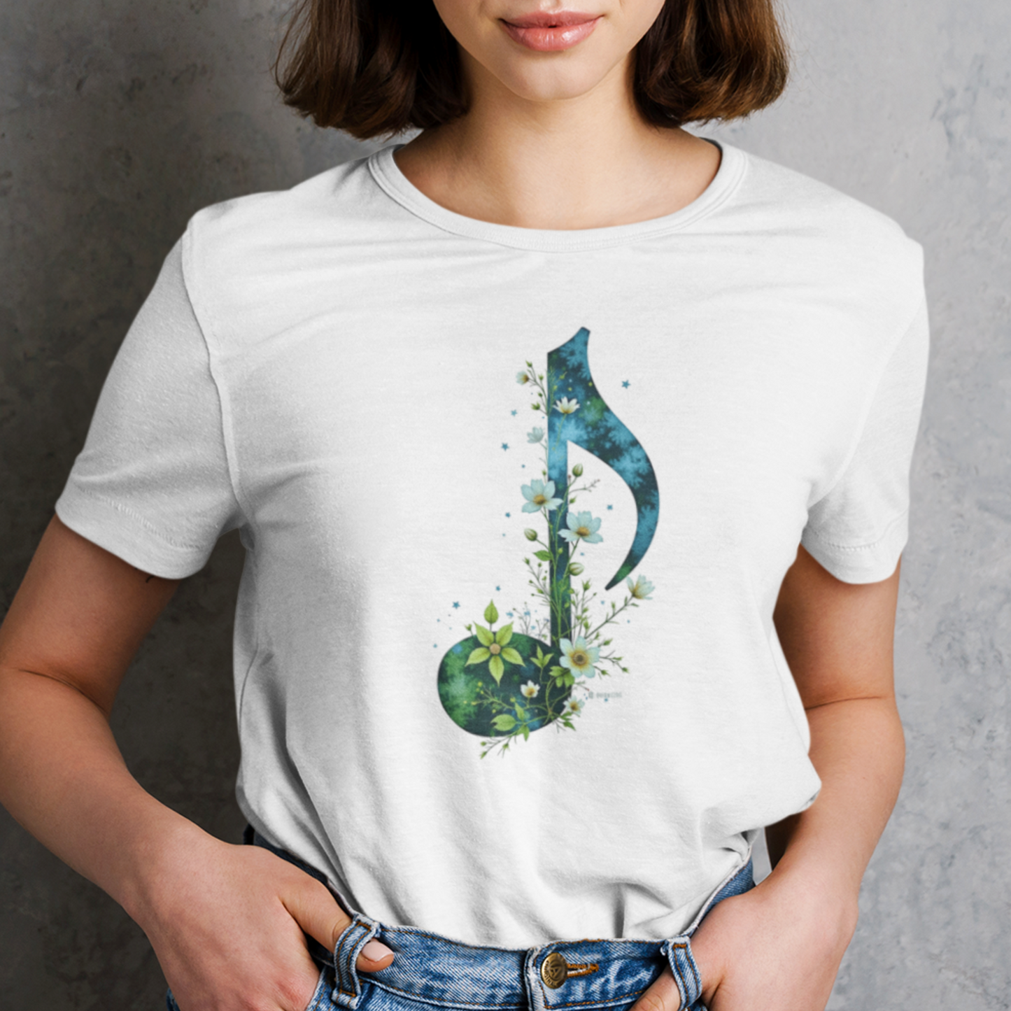 Music and Nature Unisex T-shirt, Rhythm Bloom Design, Music Lover Gift, Nature Enthusiast Tee, Festival Shirt, Botanical Graphic Tee