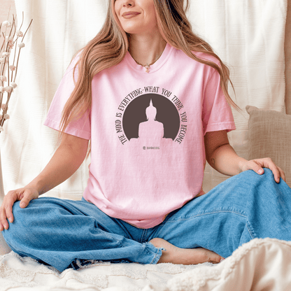 Buddha Quote Mind Power T-shirt, Inspirational Tee, Positive Thinking Shirt, Meditation Top, Unisex Graphic Apparel - Quirkside Creations