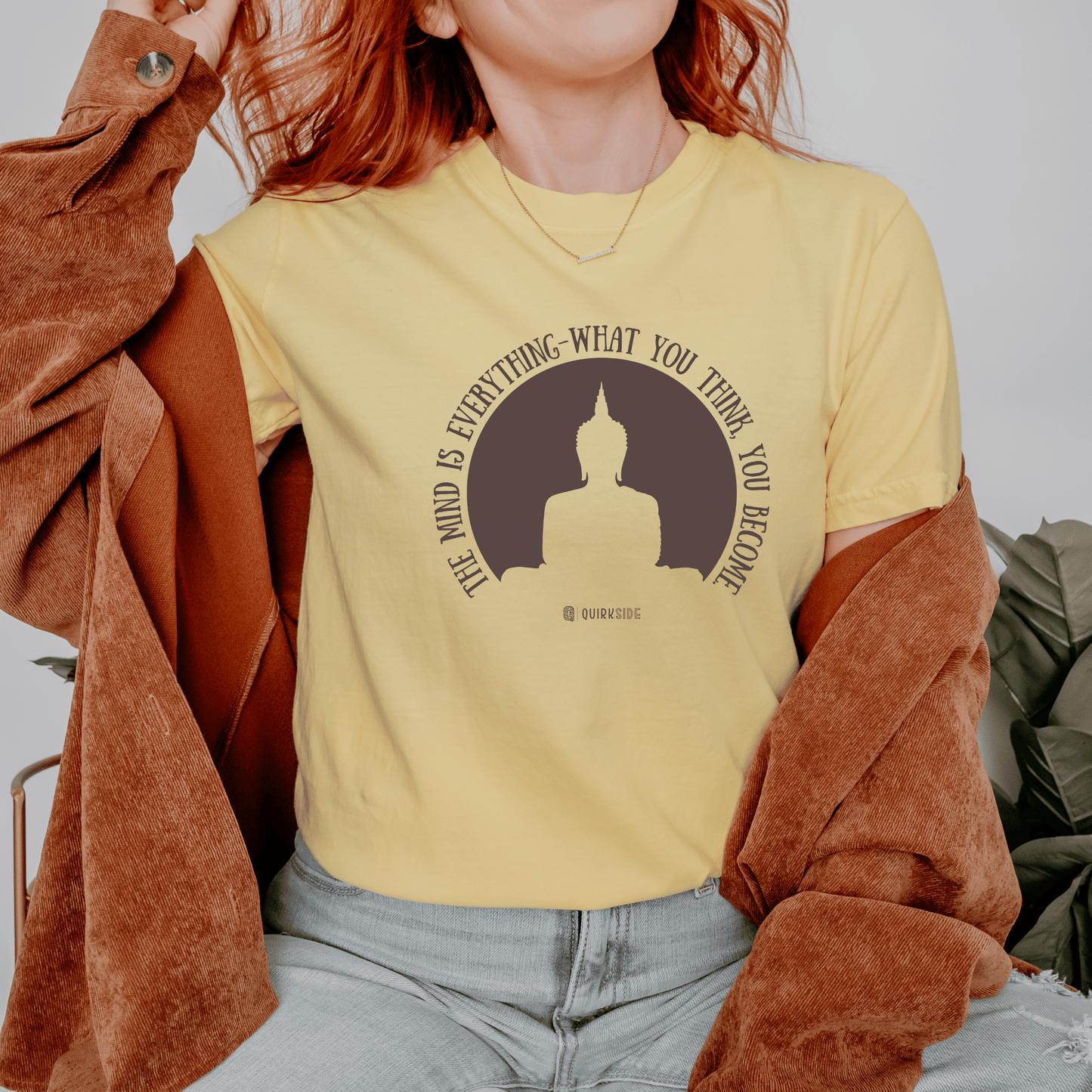 Buddha Quote Mind Power T-shirt, Inspirational Tee, Positive Thinking Shirt, Meditation Top, Unisex Graphic Apparel - Quirkside Creations