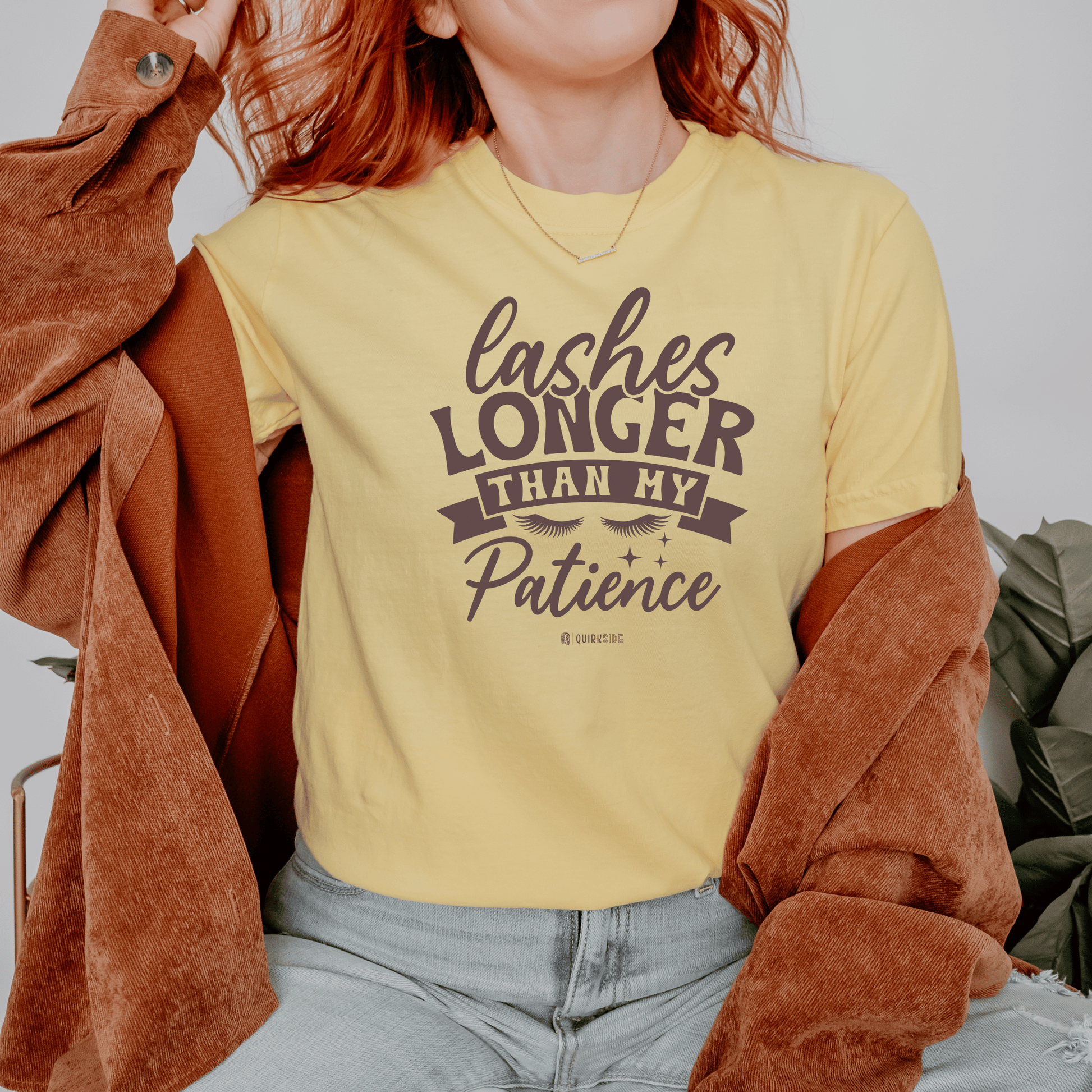 Funny Patience Levels Eye Lashes T-shirt, Humorous Graphic Tee, Sarcastic Unisex Shirt, Comical Quote Top, Men's Women's Apparel - Quirkside Creations