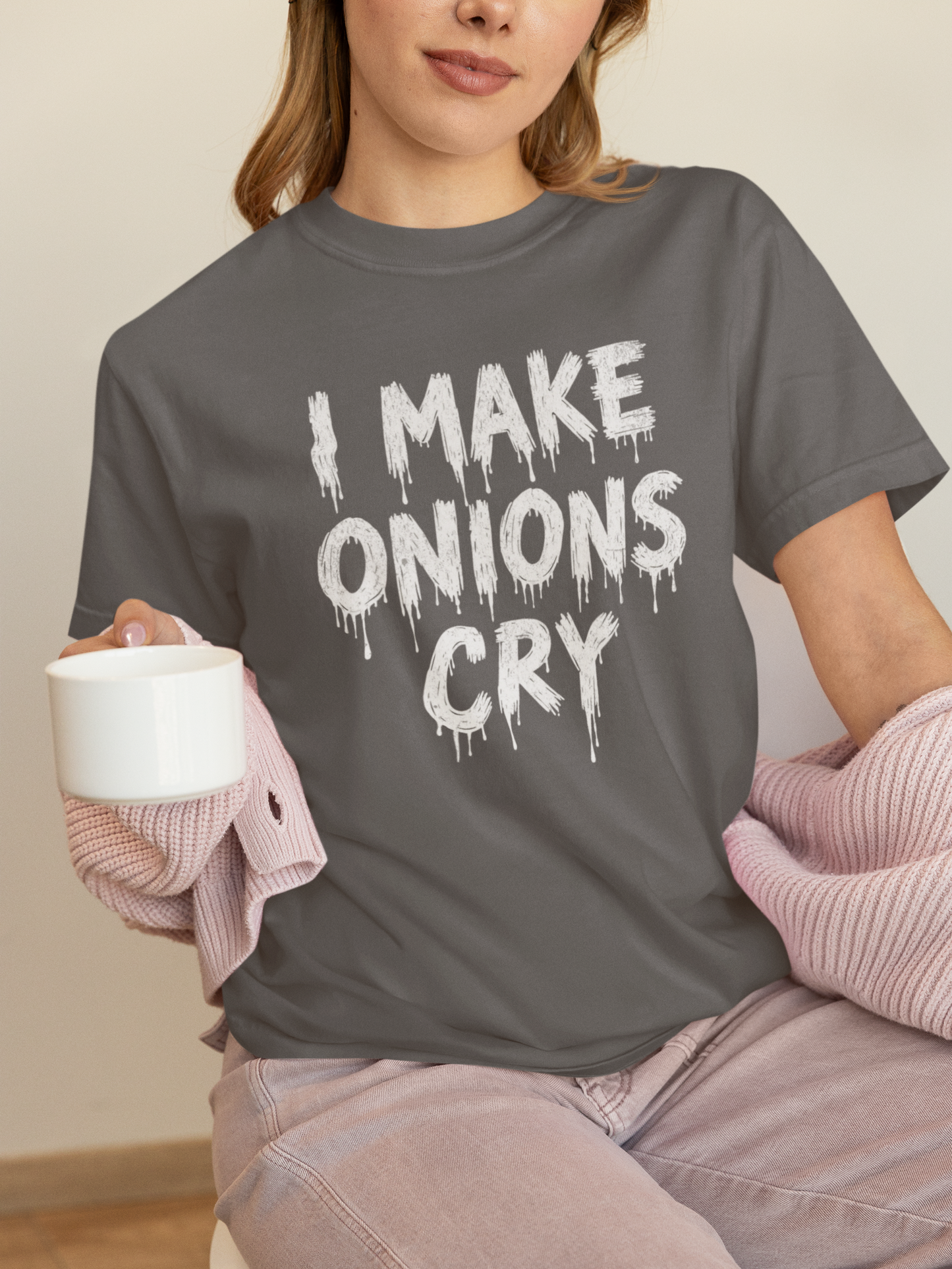 I Make Onions Cry, Gift for Millennials, Casual Wear, Humor Shirt, Relaxed Fit T-Shirt