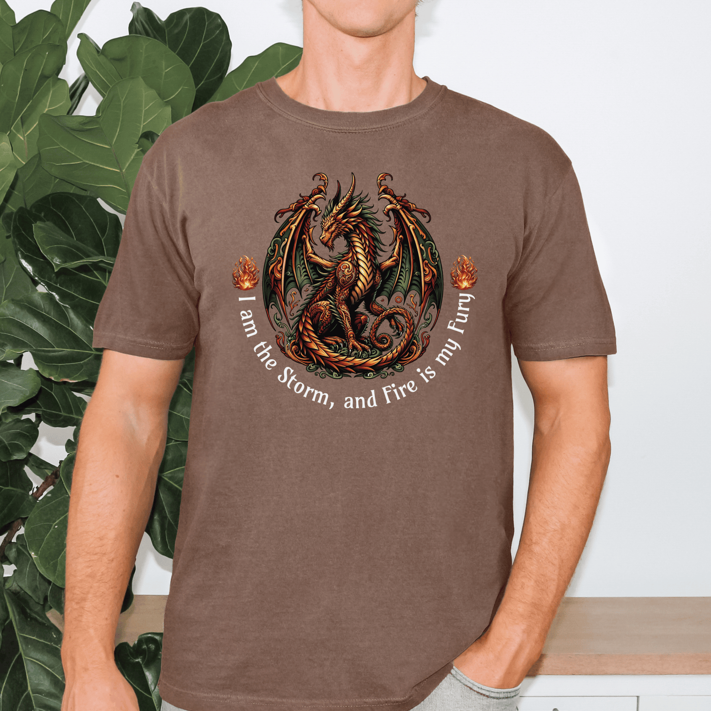 Dragon Power Unisex T-shirt, Magical Inner Strength Statement Tee, Mythical Legend Apparel, Inspirational Dragon Tee, Power of Fire Tee - Quirkside Creations