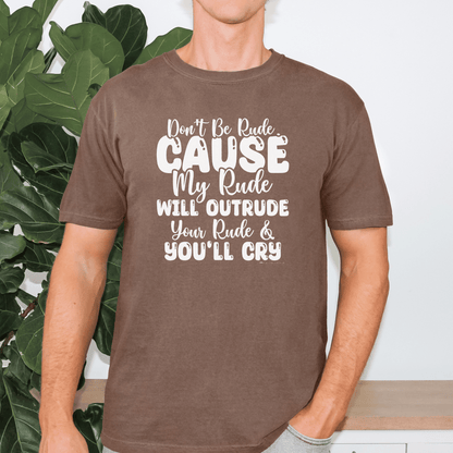 Funny Warning Unisex T-shirt, Do Not Be Rude Tee, Humorous Graphic Shirt, Sarcastic Top, Novelty Gift for Men and Women - Quirkside Creations