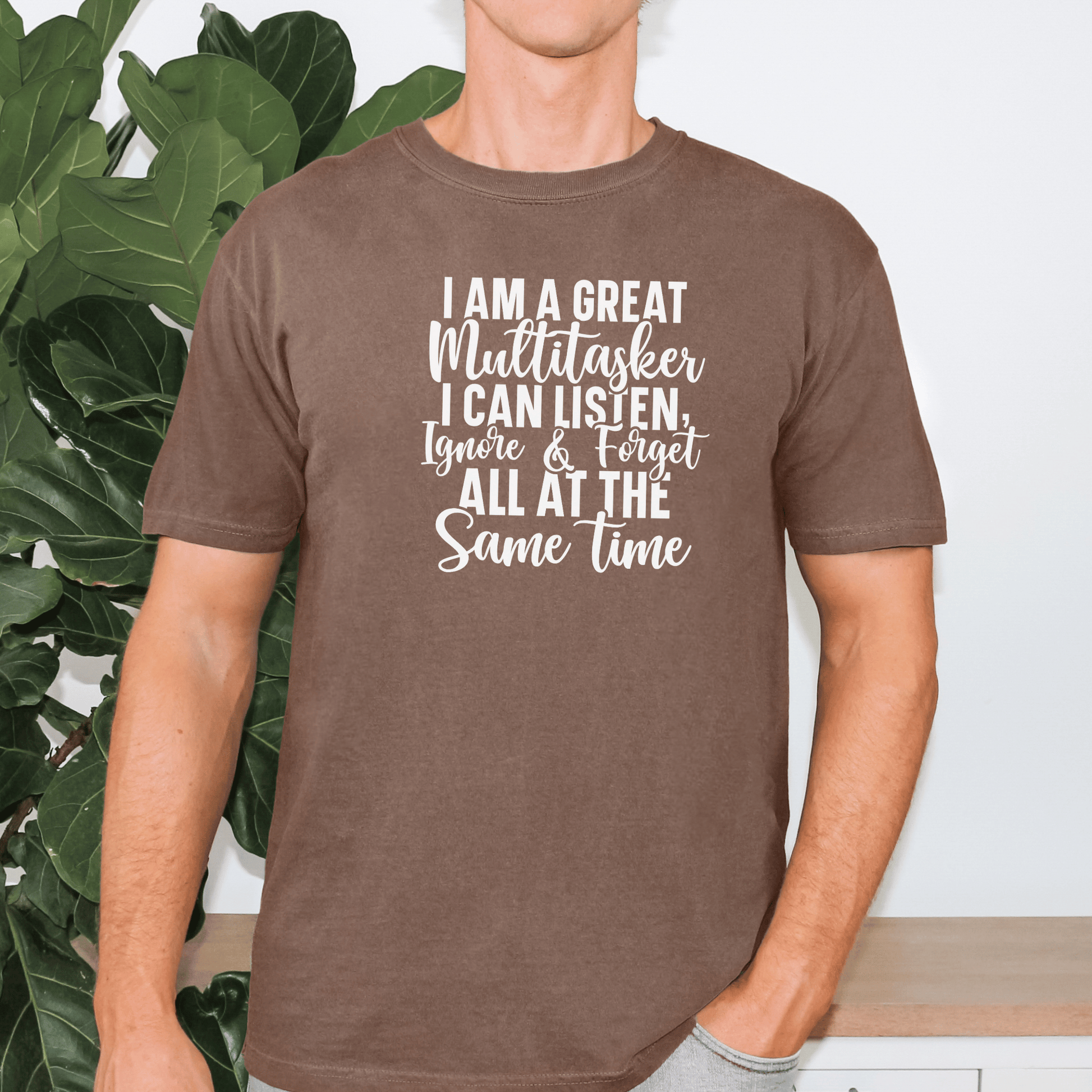 Multitasking Funny Unisex Garment-Dyed T-shirt, Sarcastic Tee, Humorous Shirt, Novelty Top, Joke Tee, Casual Apparel - Quirkside Creations