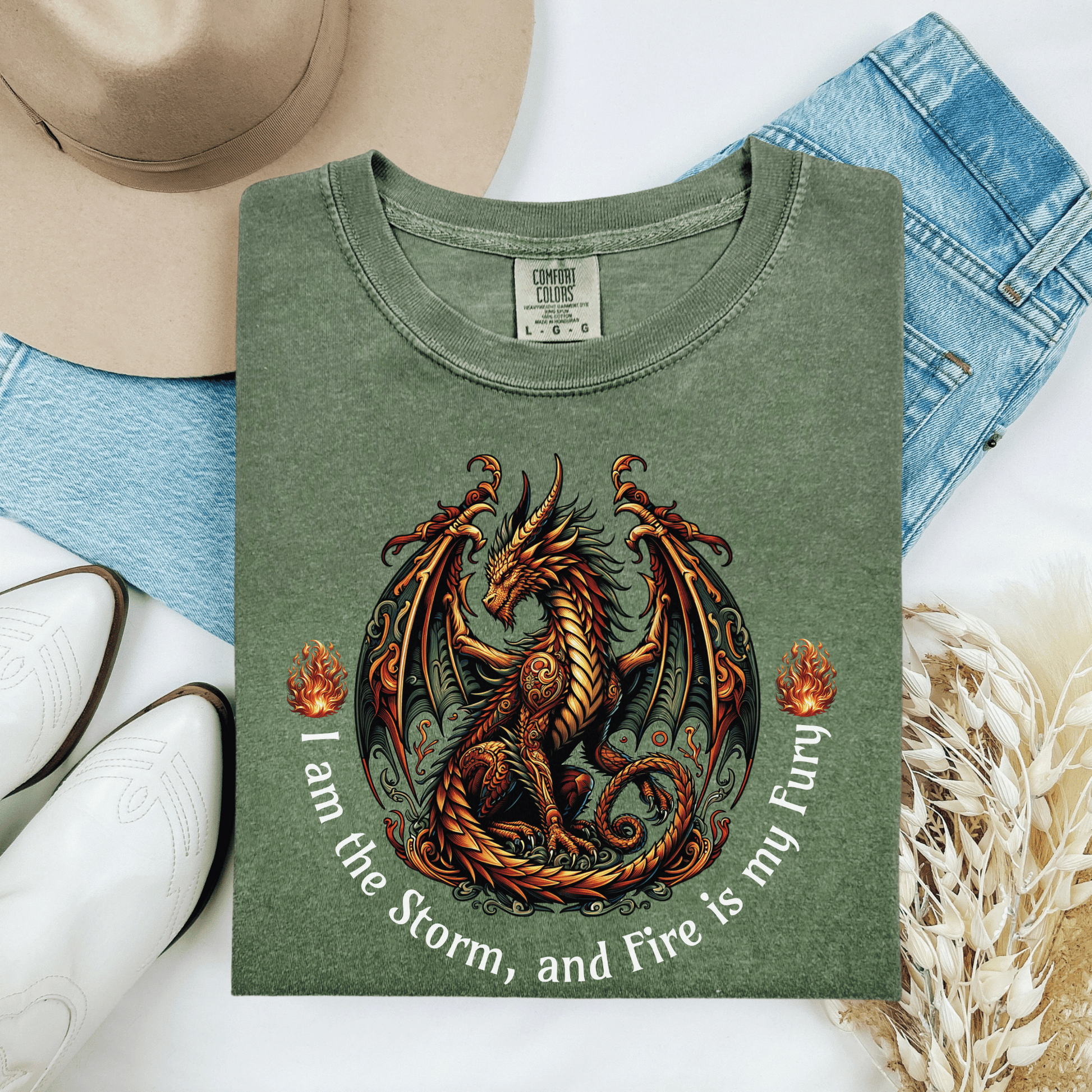 Dragon Power Unisex T-shirt, Magical Inner Strength Statement Tee, Mythical Legend Apparel, Inspirational Dragon Tee, Power of Fire Tee - Quirkside Creations