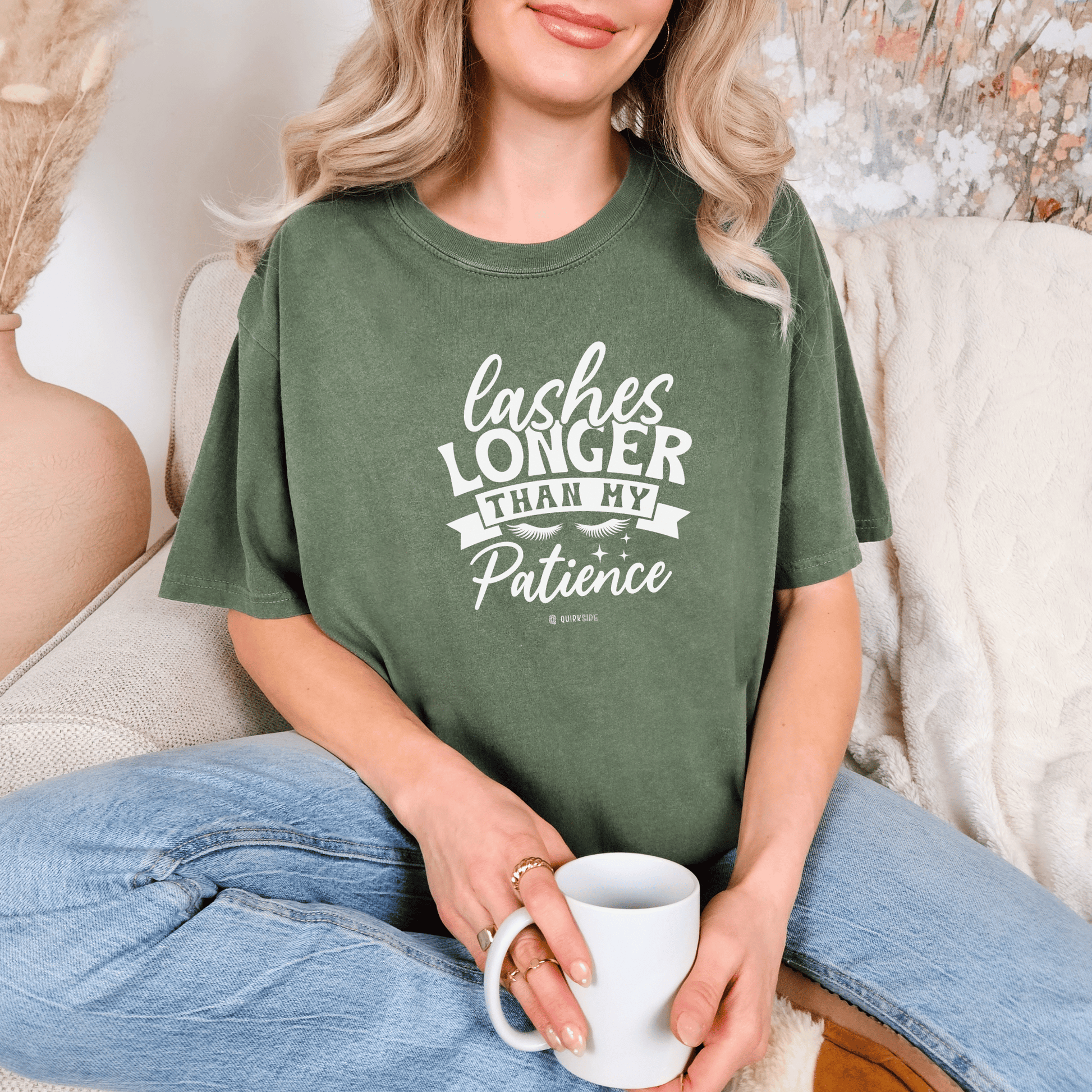 Funny Patience Levels Eye Lashes T-shirt, Humorous Graphic Tee, Sarcastic Unisex Shirt, Comical Quote Top, Men's Women's Apparel - Quirkside Creations