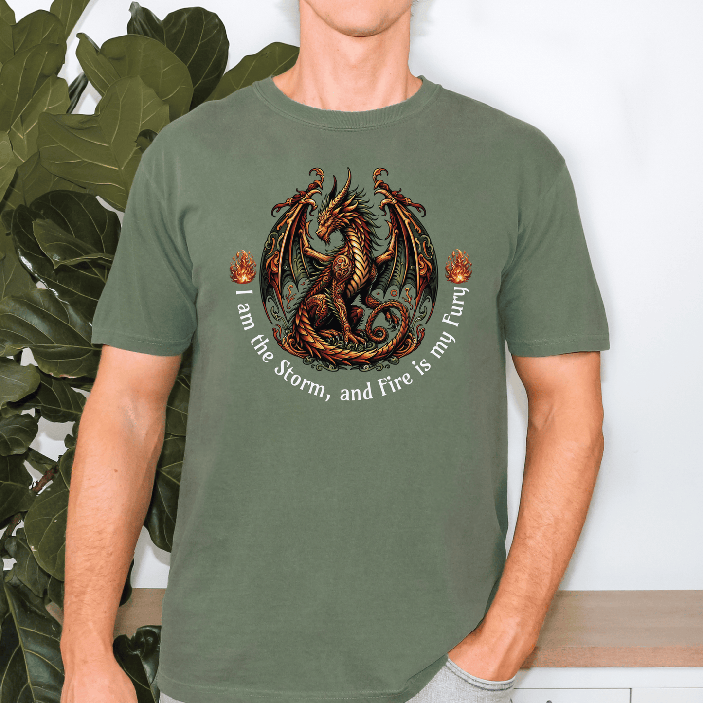 Dragon Power Unisex T-shirt, Magical Inner Strength Statement Tee, Mythical Legend Apparel, Inspirational Dragon Tee, Power of Fire Tee - Quirkside Creations
