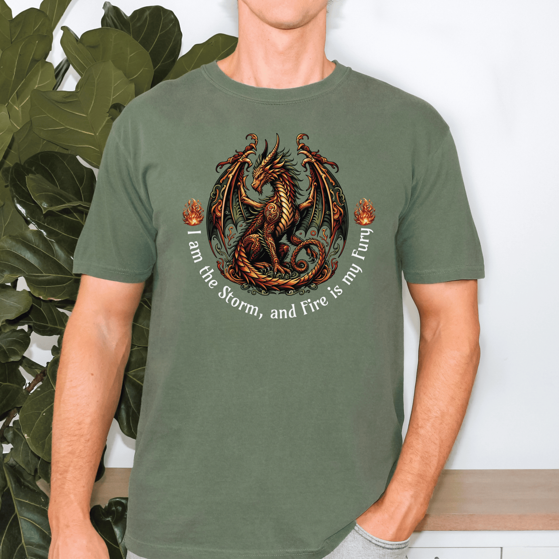 Dragon Power Unisex T-shirt, Magical Inner Strength Statement Tee, Mythical Legend Apparel, Inspirational Dragon Tee, Power of Fire Tee - Quirkside Creations