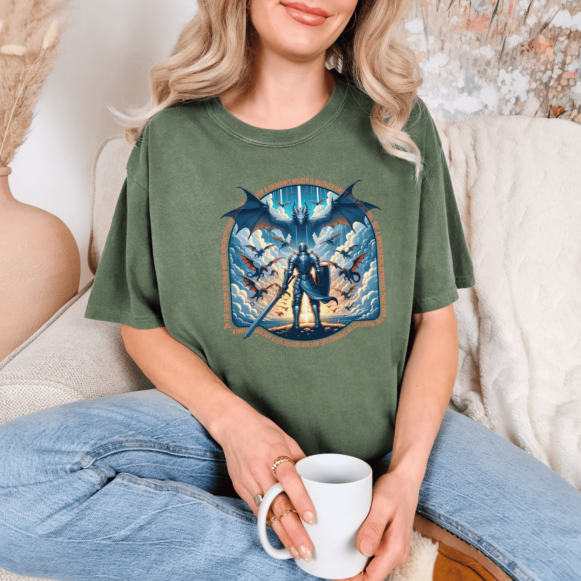 Dragon Lover Unisex T-shirt, Mythical Creature Tee, Fantasy Dragon Shirt, Fire Breathing Beast Top, Mystical Reptile Apparel - Quirkside Creations