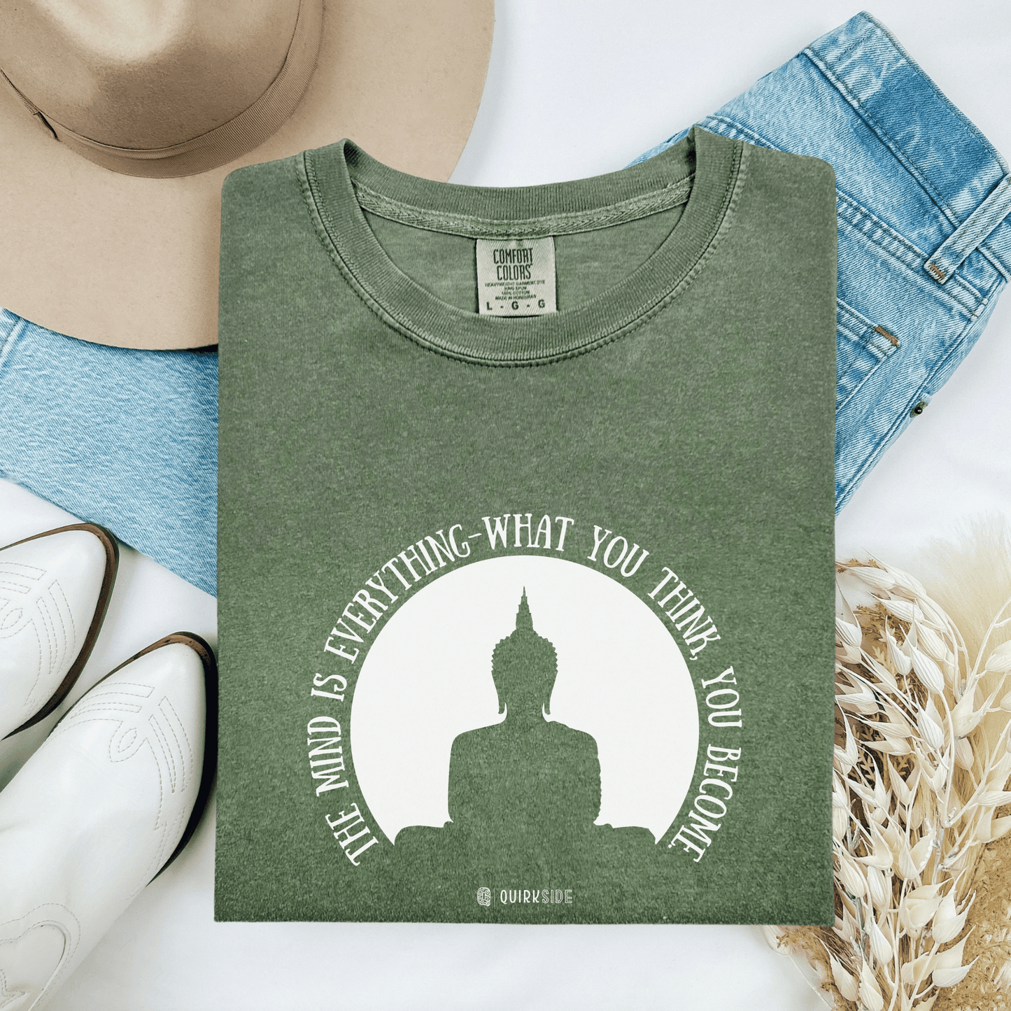 Buddha Quote Mind Power T-shirt, Inspirational Tee, Positive Thinking Shirt, Meditation Top, Unisex Graphic Apparel - Quirkside Creations