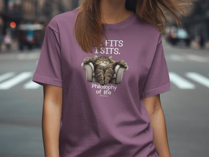 Lazy Cat Tee, Funny Cat Lover Shirt, Feline Fan Top, Cat Owner Gift, Cat Mom Shirt, Cat Dad Tee, Cat Lady Gift, Cat Print T-shirt