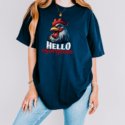 Cheerful Bold Greeting Unisex Garment-Dyed T-shirt, Confidence Boosting Tee, Playful Shirt, Fun Graphic Top, Happy Apparel for All