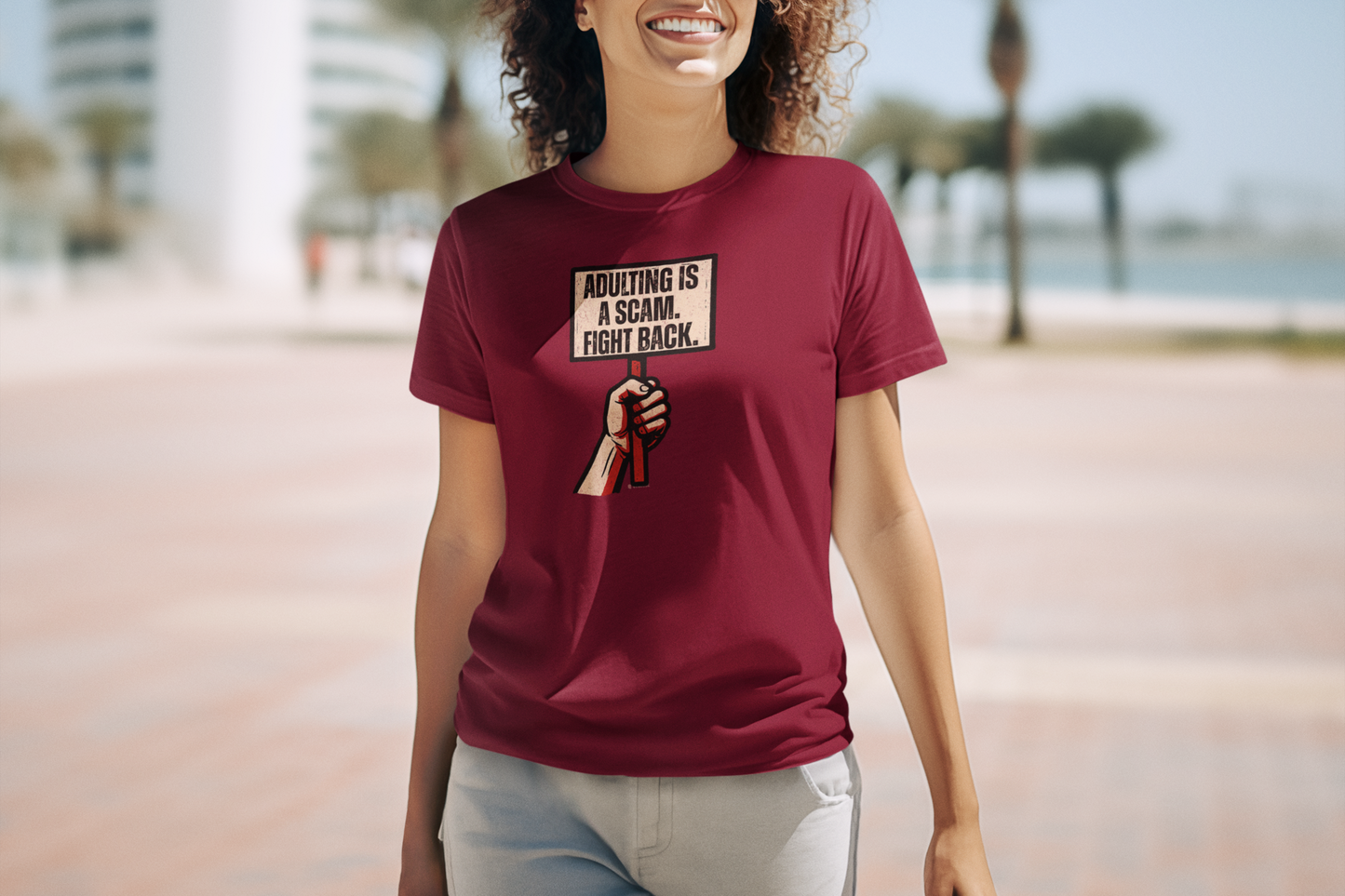 Adulting Is A Scam T-Shirt, Funny Unisex Tee, Gift for Millennials, Casual Wear, Humor Shirt, Relaxed Fit T-Shirt