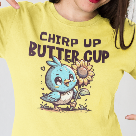 Quirkside 'Chirp Up Buttercup' Women's Softstyle Tee - Quirkside Creations