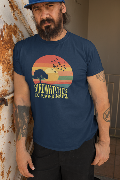 Birdwatching Retro Style Unisex T-shirt, Nature Lover Tee, Vintage Birdwatcher Shirt, Ornithology Gift, Bird Watching Apparel