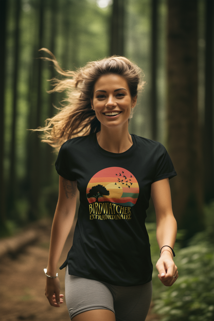 Birdwatching Retro Style Unisex T-shirt, Nature Lover Tee, Vintage Birdwatcher Shirt, Ornithology Gift, Bird Watching Apparel