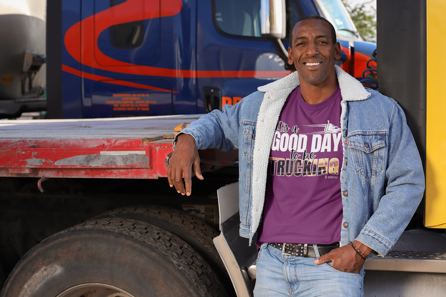 Trucking T-shirt, Truckers Tee, Highway Driver Shirt, On The Road Top, Unisex Tee, Comfortable Garment-Dyed Shirt