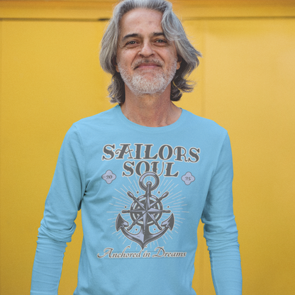 Sailor Tee, Nautical Shirt, Boat Lover Top, Sailing Long Sleeve, Unisex Cotton Tee, Ocean Dreams Fashion - Quirkside Creations