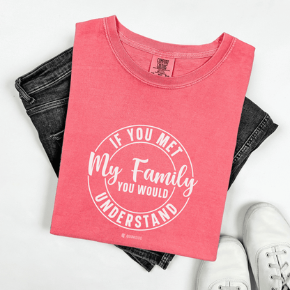 Funny Family Traits Unisex T-shirt, Humorous Cotton Tee, Gift for Him or Her, Casual Top, Comical Graphic Shirt - Quirkside Creations